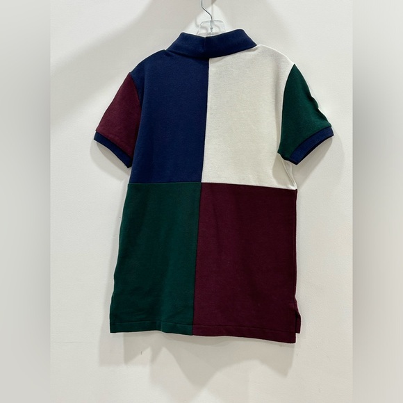 Polo Ralph Lauren Big Pony Navy T Shirt Wine Green COLORBLOCK Boys Size 7 - Picture 2 of 3